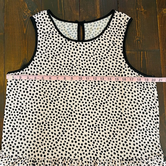 Kate Spade Womens Pajama Tank Top Blush Pink Black Polka Dot Jersey Knit Size XL - Picture 10 of 12
